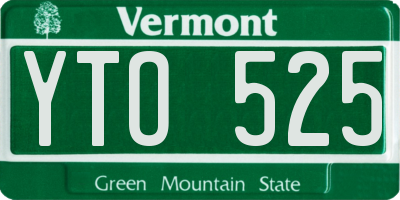 VT license plate YTO525