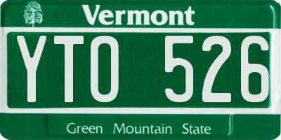 VT license plate YTO526