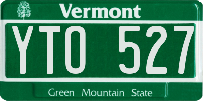 VT license plate YTO527