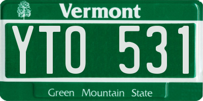 VT license plate YTO531