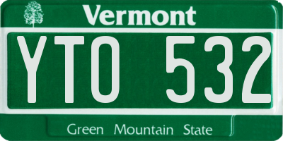VT license plate YTO532