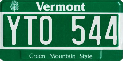 VT license plate YTO544