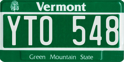 VT license plate YTO548