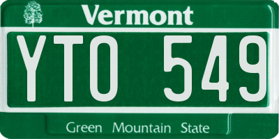 VT license plate YTO549