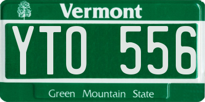 VT license plate YTO556