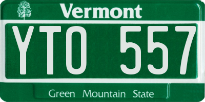 VT license plate YTO557