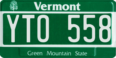 VT license plate YTO558