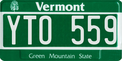 VT license plate YTO559