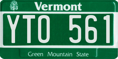 VT license plate YTO561