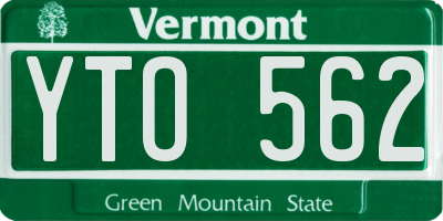 VT license plate YTO562