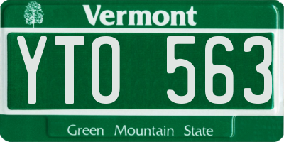 VT license plate YTO563