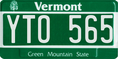 VT license plate YTO565