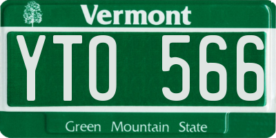 VT license plate YTO566