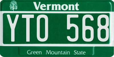 VT license plate YTO568