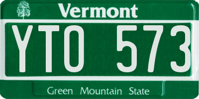 VT license plate YTO573
