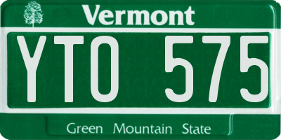VT license plate YTO575
