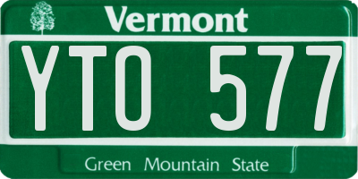 VT license plate YTO577