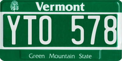 VT license plate YTO578