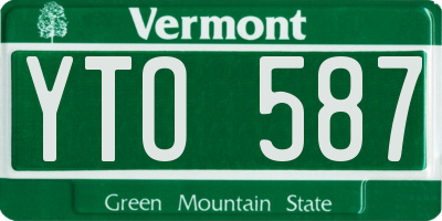 VT license plate YTO587