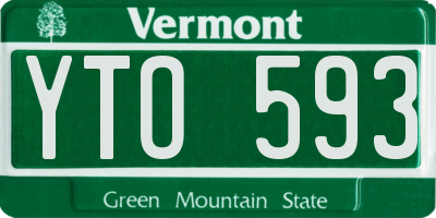VT license plate YTO593