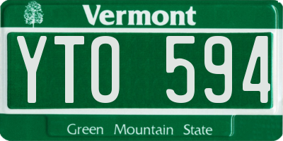 VT license plate YTO594