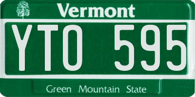 VT license plate YTO595