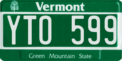 VT license plate YTO599