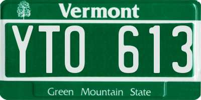 VT license plate YTO613