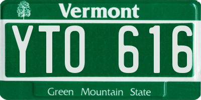 VT license plate YTO616