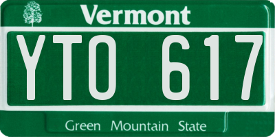 VT license plate YTO617