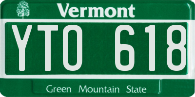 VT license plate YTO618