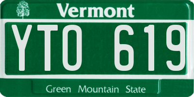 VT license plate YTO619