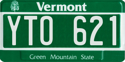 VT license plate YTO621