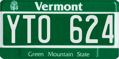 VT license plate YTO624