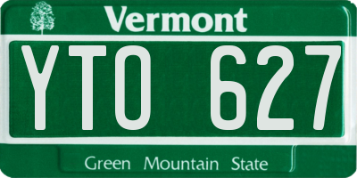 VT license plate YTO627
