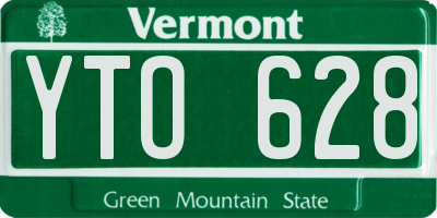 VT license plate YTO628