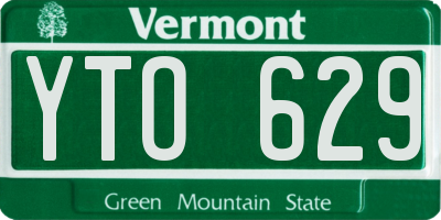 VT license plate YTO629