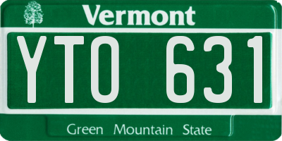VT license plate YTO631