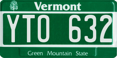 VT license plate YTO632