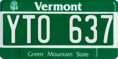 VT license plate YTO637