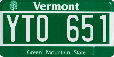 VT license plate YTO651