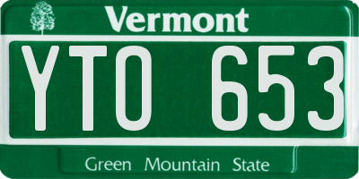 VT license plate YTO653
