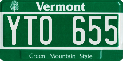 VT license plate YTO655