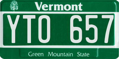 VT license plate YTO657