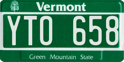 VT license plate YTO658