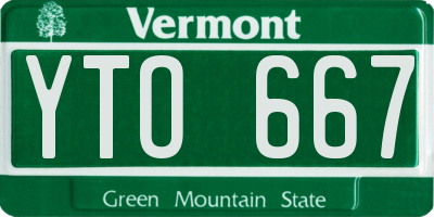 VT license plate YTO667