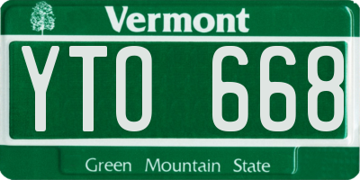 VT license plate YTO668