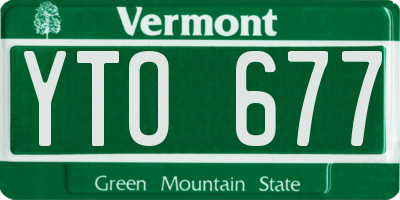 VT license plate YTO677