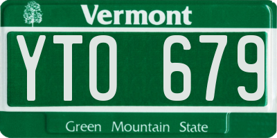 VT license plate YTO679