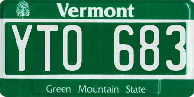VT license plate YTO683